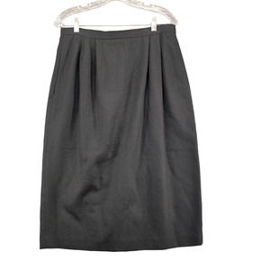 Bretton Place Women's Straight & Pencil Skirt Black Size 14 Pleated Pure Wool